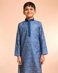 Manyavar Boys Mid-Blue Celebration Kurta Pajama