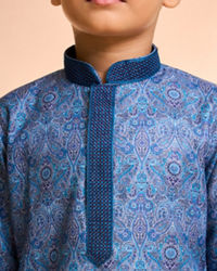 Manyavar Boys Mid-Blue Celebration Kurta Pajama