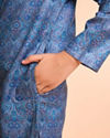 Manyavar Boys Mid-Blue Celebration Kurta Pajama