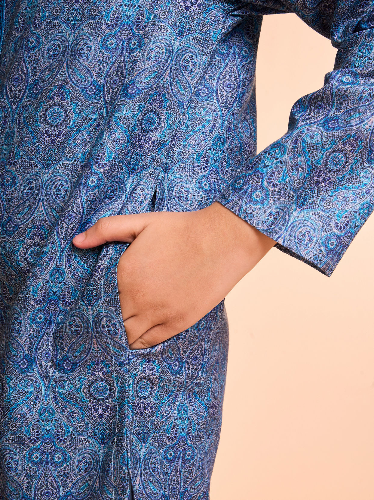 Manyavar Boys Mid-Blue Celebration Kurta Pajama