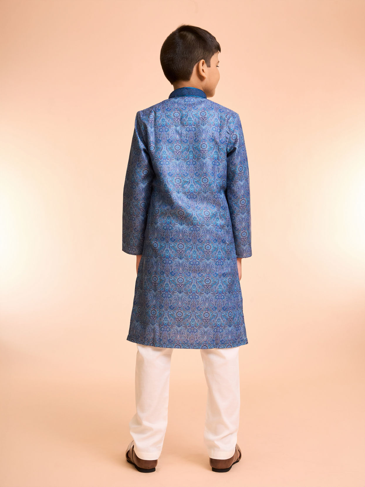 Manyavar Boys Mid-Blue Celebration Kurta Pajama