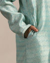Manyavar Boys Boys Sky Blue Petal Printed Kurta Set