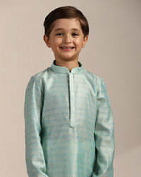 Manyavar Boys Boys Sky Blue Petal Printed Kurta Set