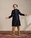 Manyavar Boys Boys Ink Blue Buta Printed Kurta Set