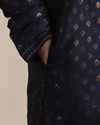 Manyavar Boys Boys Ink Blue Buta Printed Kurta Set