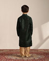 Boys Forest Green Buta Printed Kurta Set image number 4