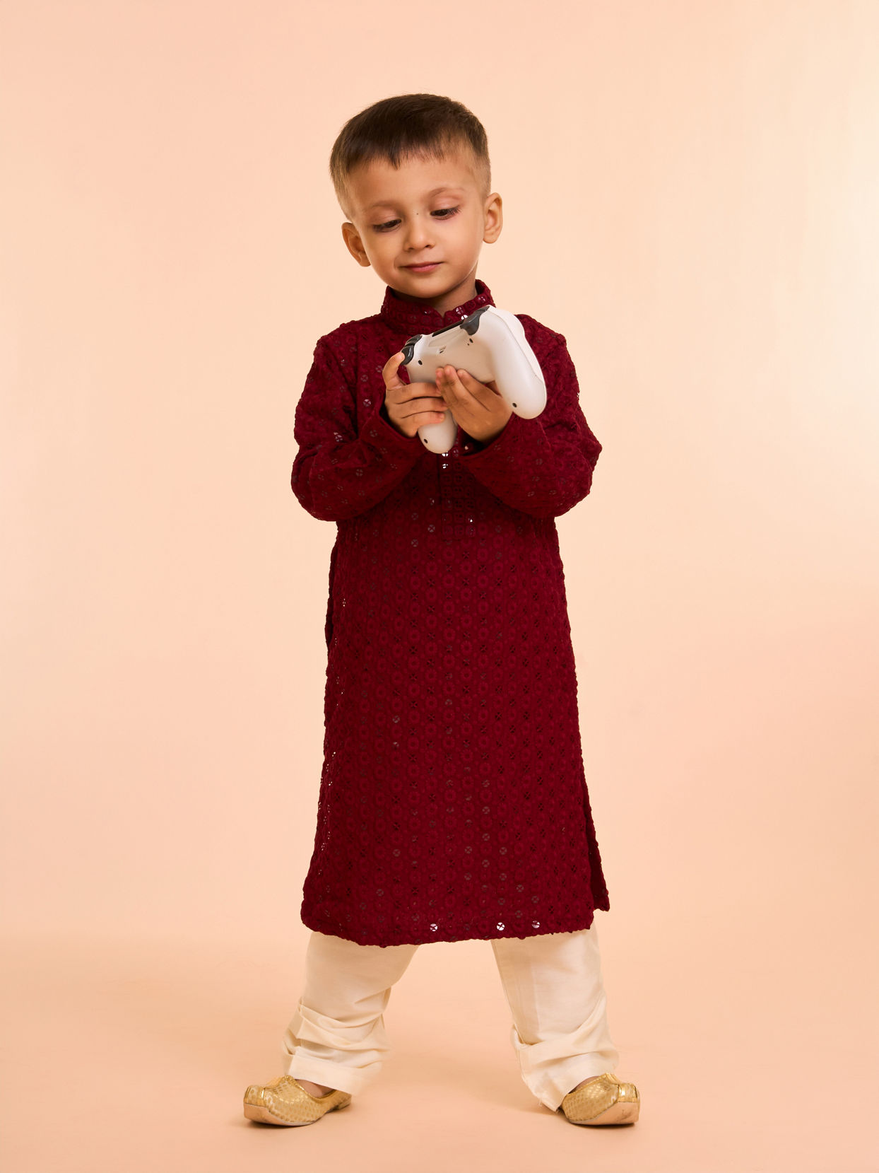 Manyavar Boys Majestic Maroon Kurta Pajama
