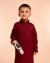 Manyavar Boys Majestic Maroon Kurta Pajama