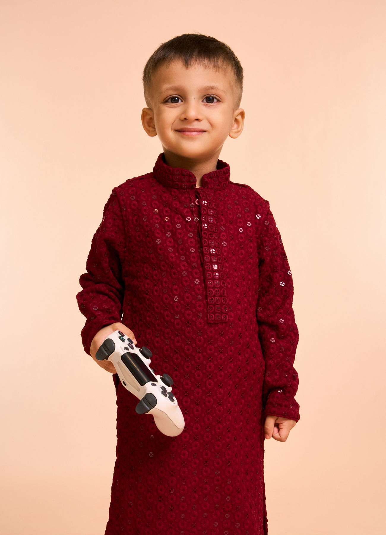 Manyavar Boys Majestic Maroon Kurta Pajama