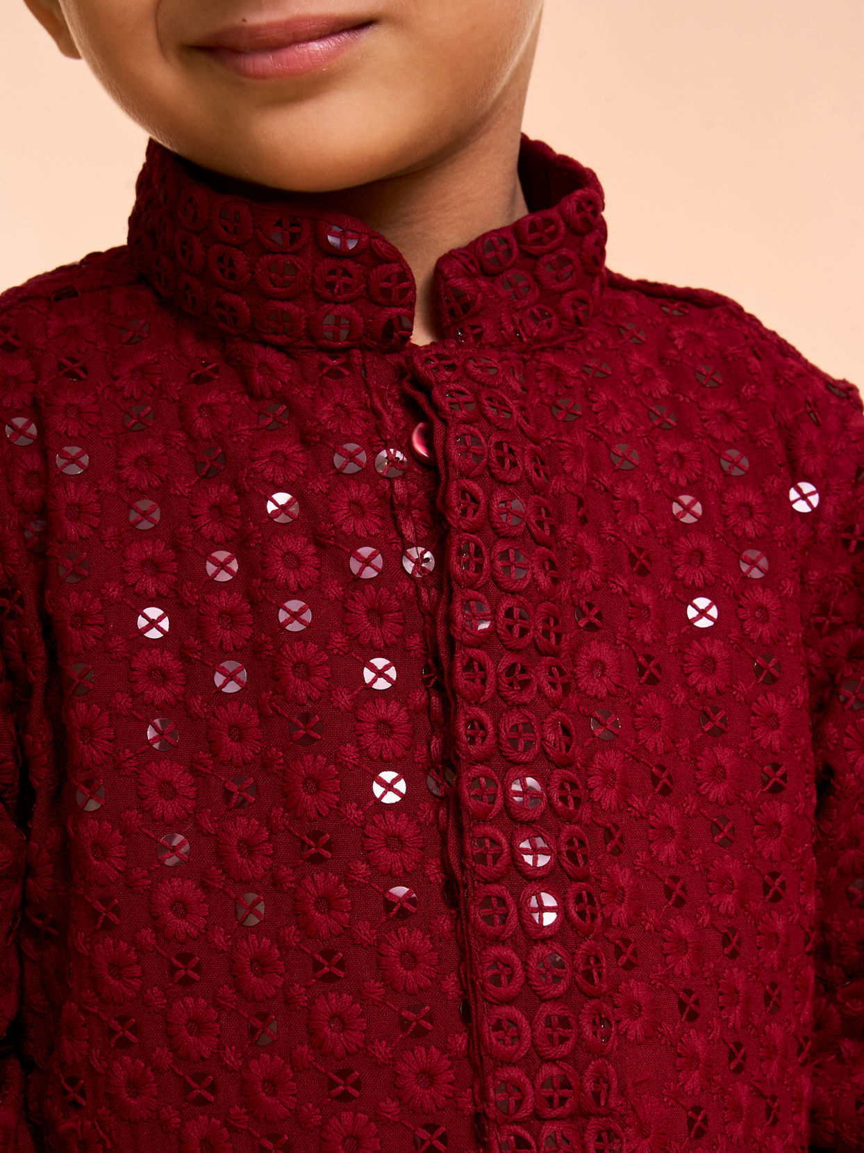 Manyavar Boys Majestic Maroon Kurta Pajama