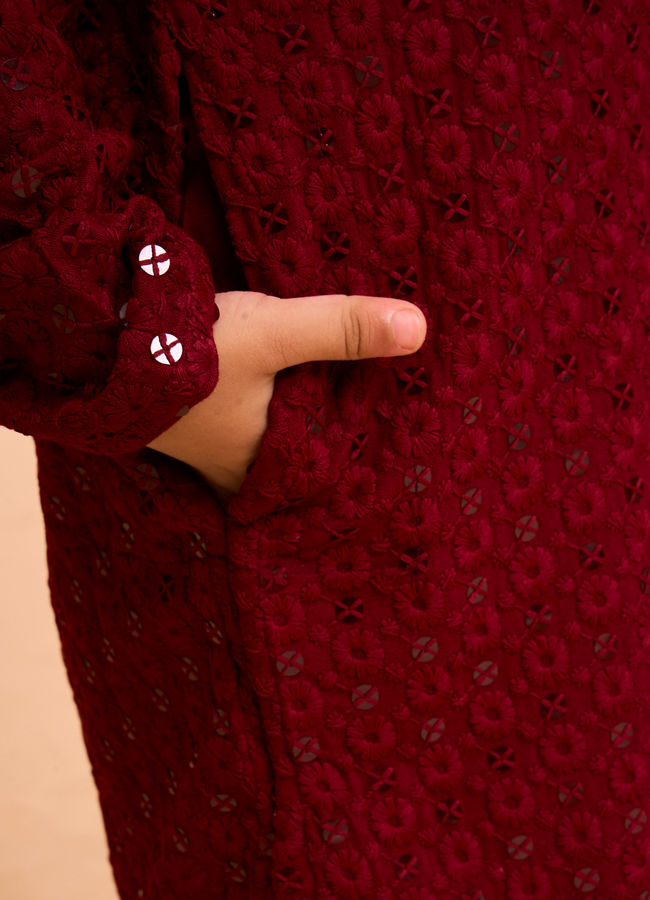Manyavar Boys Majestic Maroon Kurta Pajama