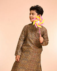 Manyavar Boys Emerald Radiance Kids Kurta Pajama