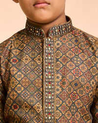Manyavar Boys Emerald Radiance Kids Kurta Pajama