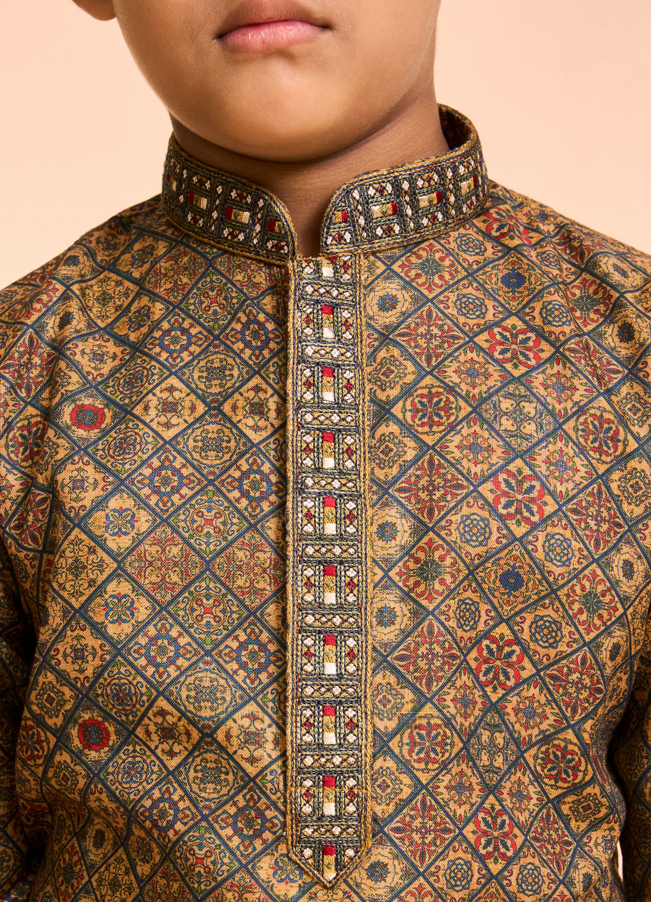 Manyavar Boys Emerald Radiance Kids Kurta Pajama