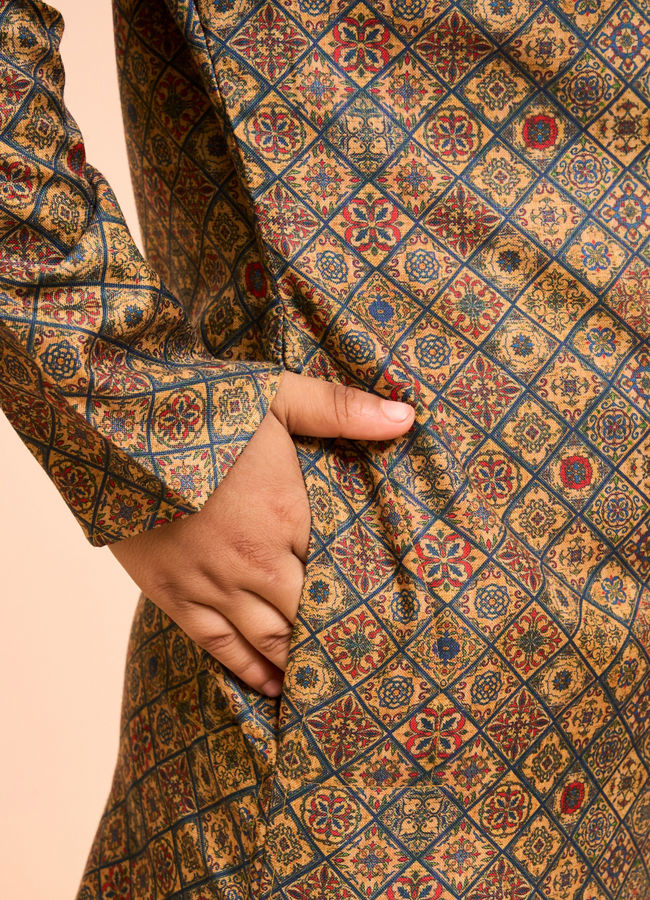 Manyavar Boys Emerald Radiance Kids Kurta Pajama