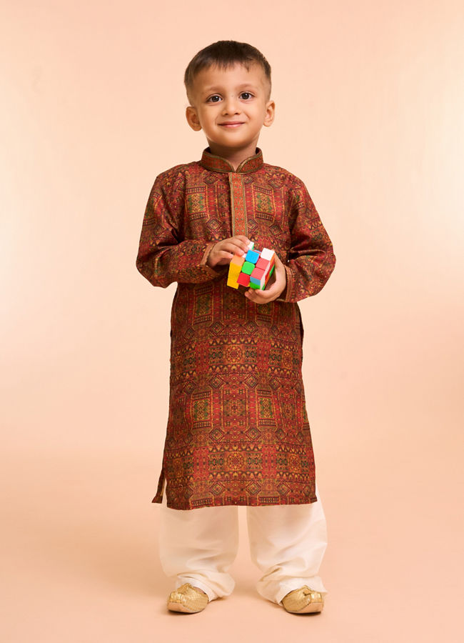 Manyavar Boys Rustic Royal Kurta Pajama