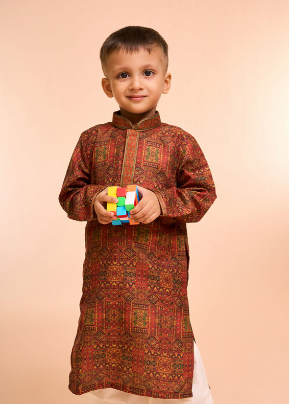 Manyavar Boys Rustic Royal Kurta Pajama