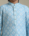 Manyavar Boys Light Blue Kurta Pajama Ensemble image number 1