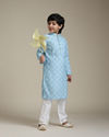 Manyavar Boys Light Blue Kurta Pajama Ensemble image number 2