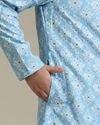 Manyavar Boys Light Blue Kurta Pajama Ensemble image number 3