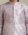 Manyavar Boys Boys Baby Pink Ogee Printed Kurta Set image number 1