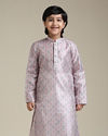 Manyavar Boys Boys Baby Pink Ogee Printed Kurta Set image number 0