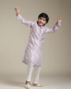 Manyavar Boys Boys Baby Pink Ogee Printed Kurta Set
