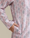 Manyavar Boys Boys Baby Pink Ogee Printed Kurta Set