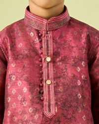 Manyavar Boys Maroon Kurta Pajama