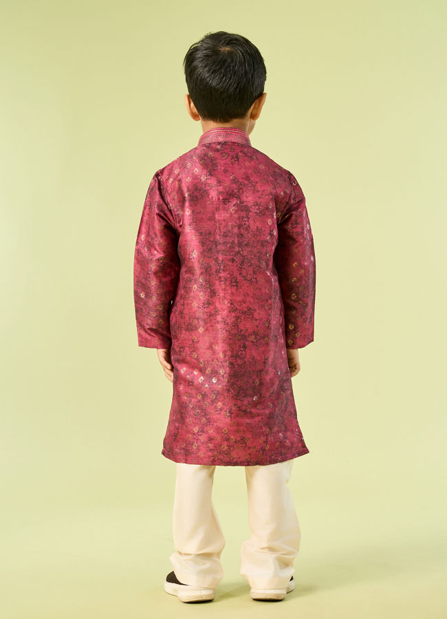 Manyavar Boys Maroon Kurta Pajama