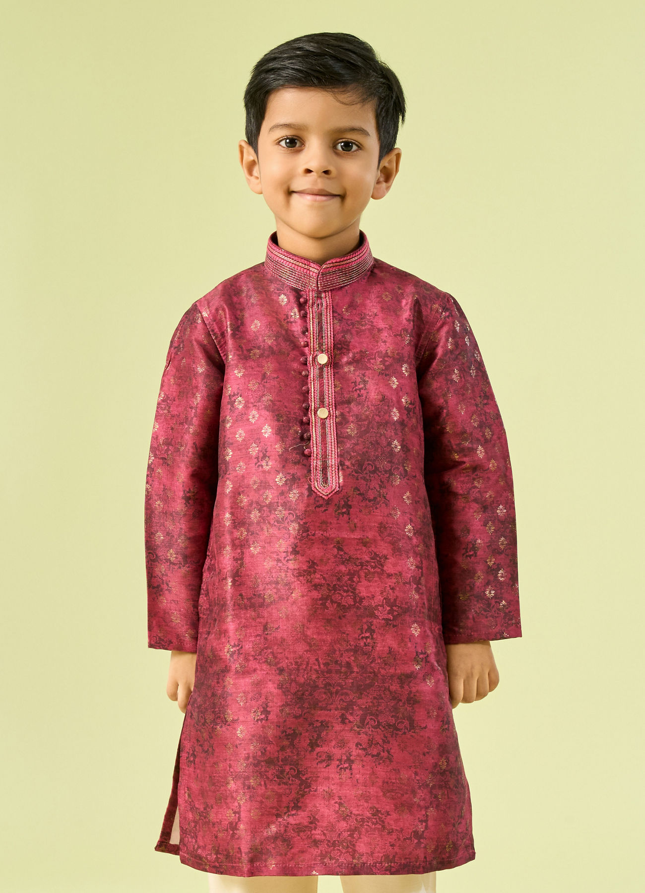 Manyavar Boys Maroon Kurta Pajama
