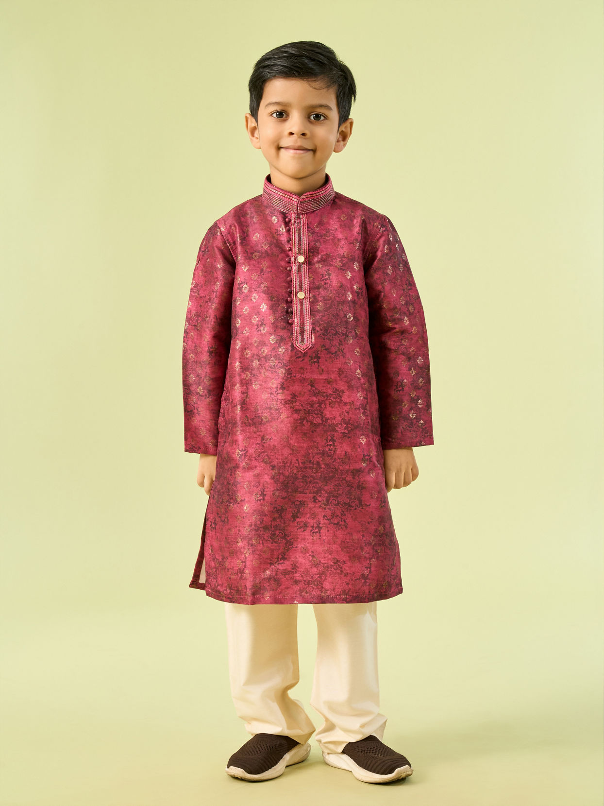 Manyavar Boys Maroon Kurta Pajama