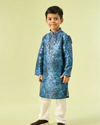 Manyavar Boys Opulent Blue Kurta Pajama Set