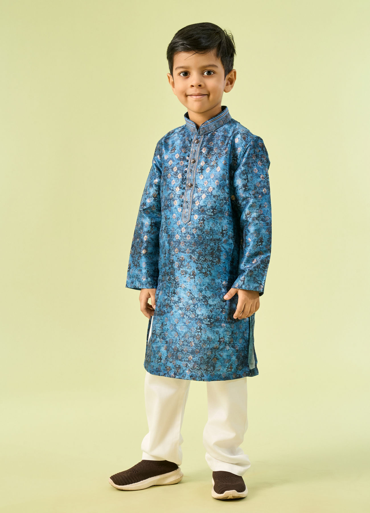 Manyavar Boys Opulent Blue Kurta Pajama Set