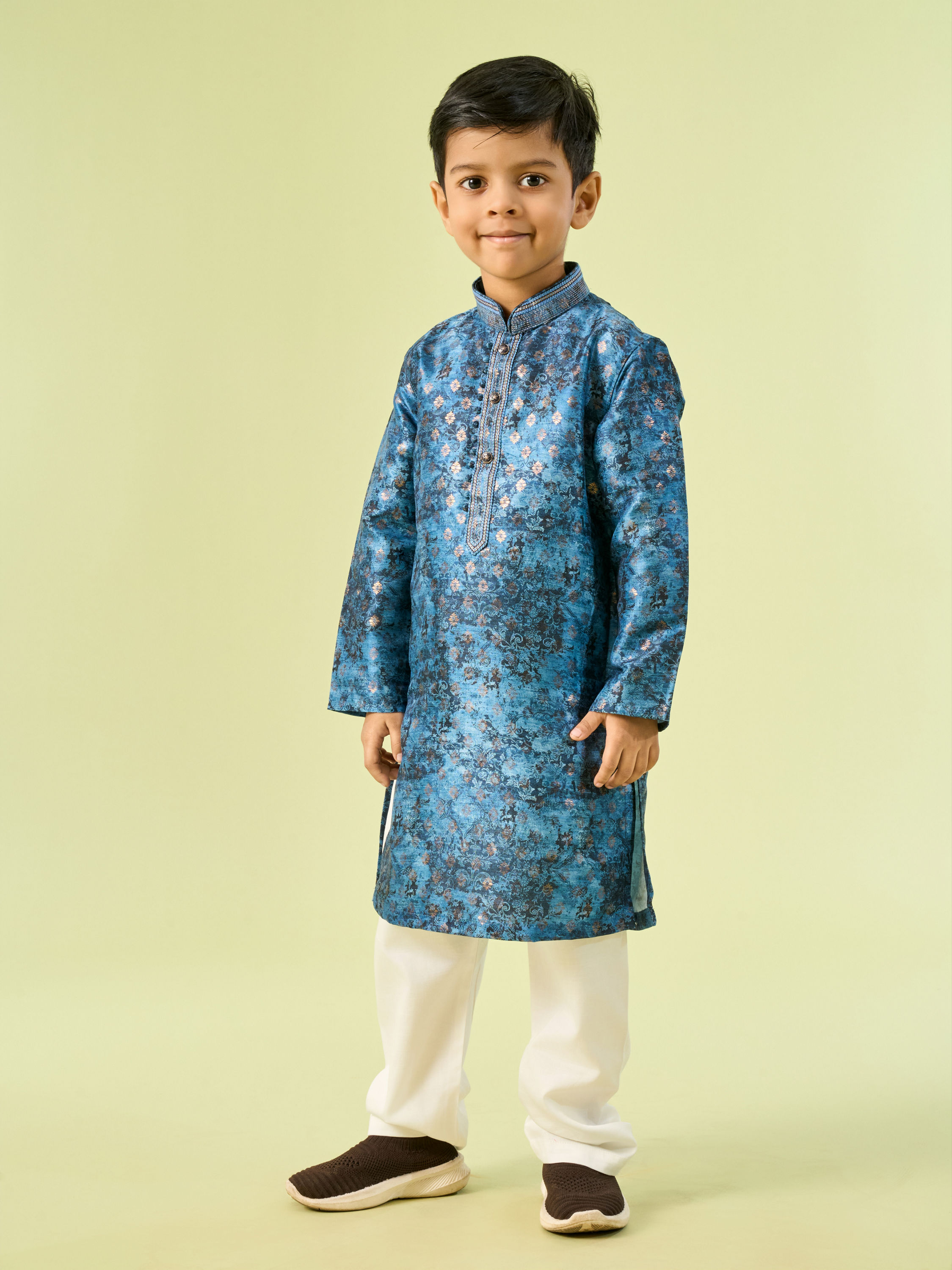 Manyavar Boys Opulent Blue Kurta Pajama Set