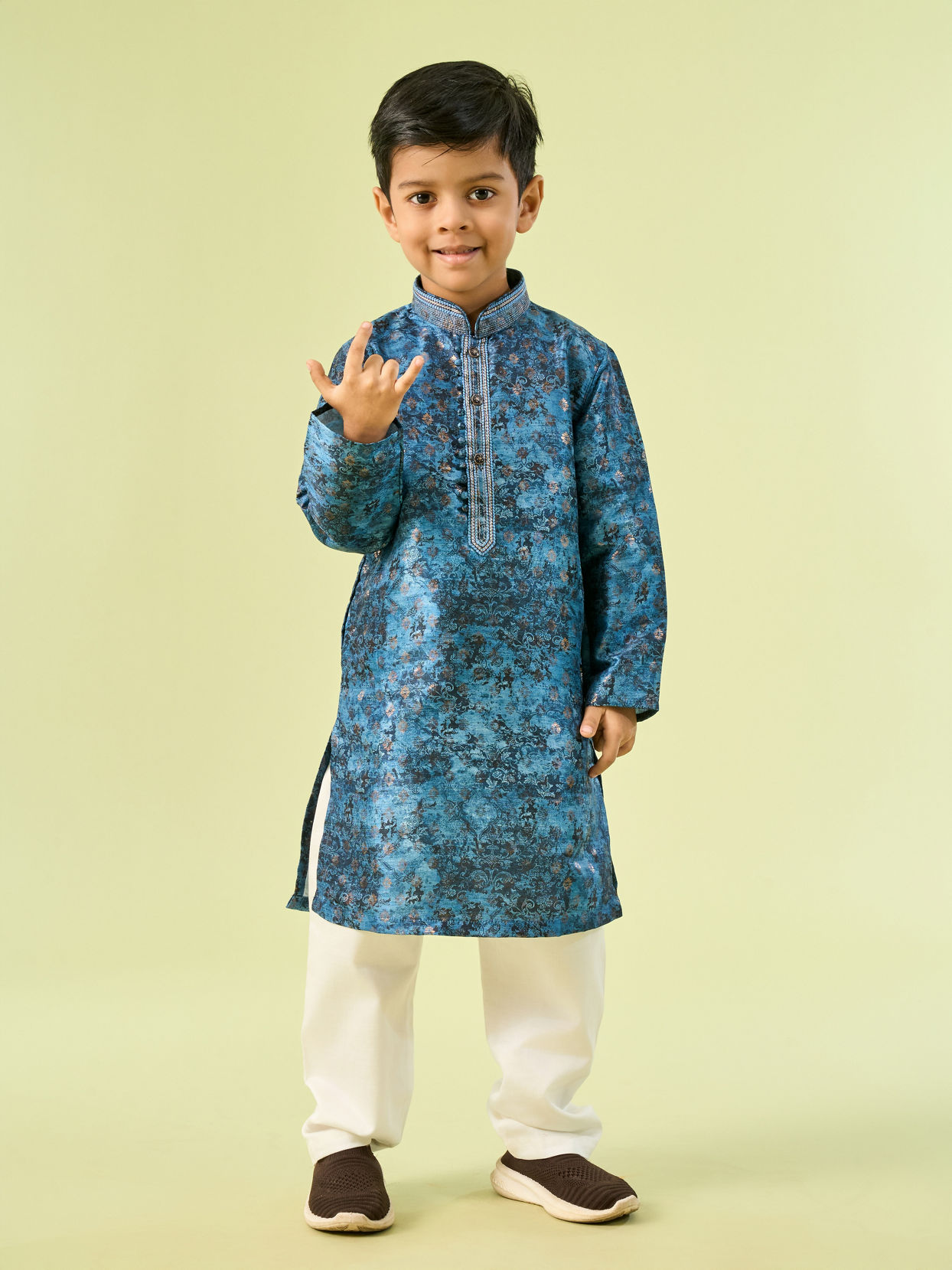 Manyavar Boys Opulent Blue Kurta Pajama Set