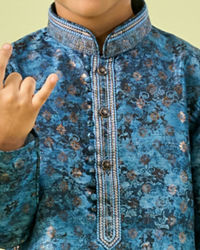 Manyavar Boys Opulent Blue Kurta Pajama Set