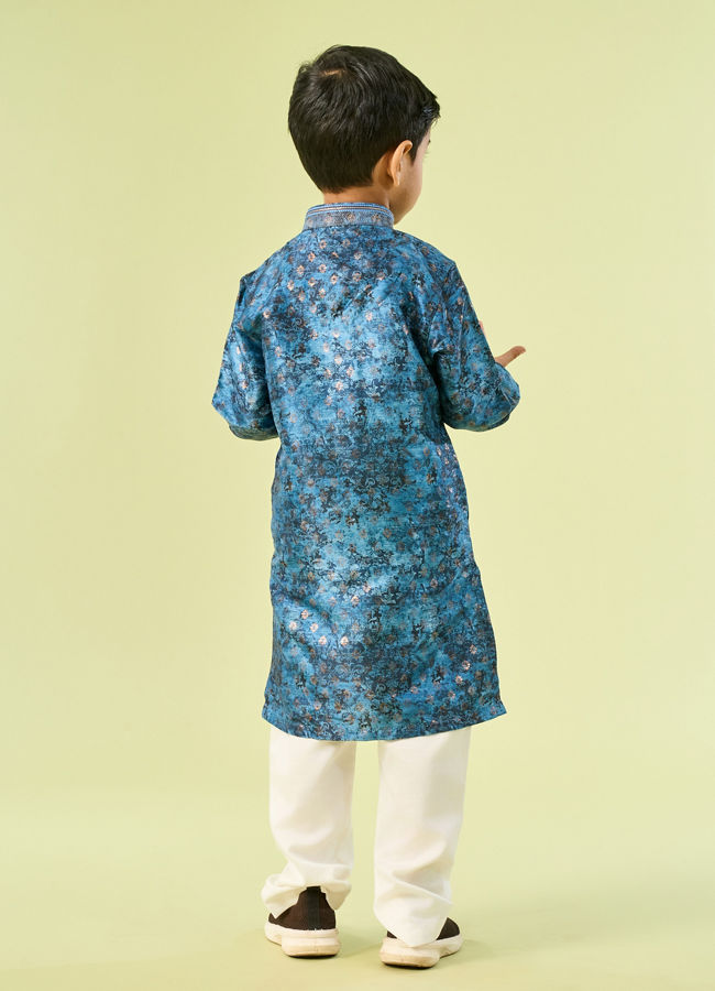 Manyavar Boys Opulent Blue Kurta Pajama Set