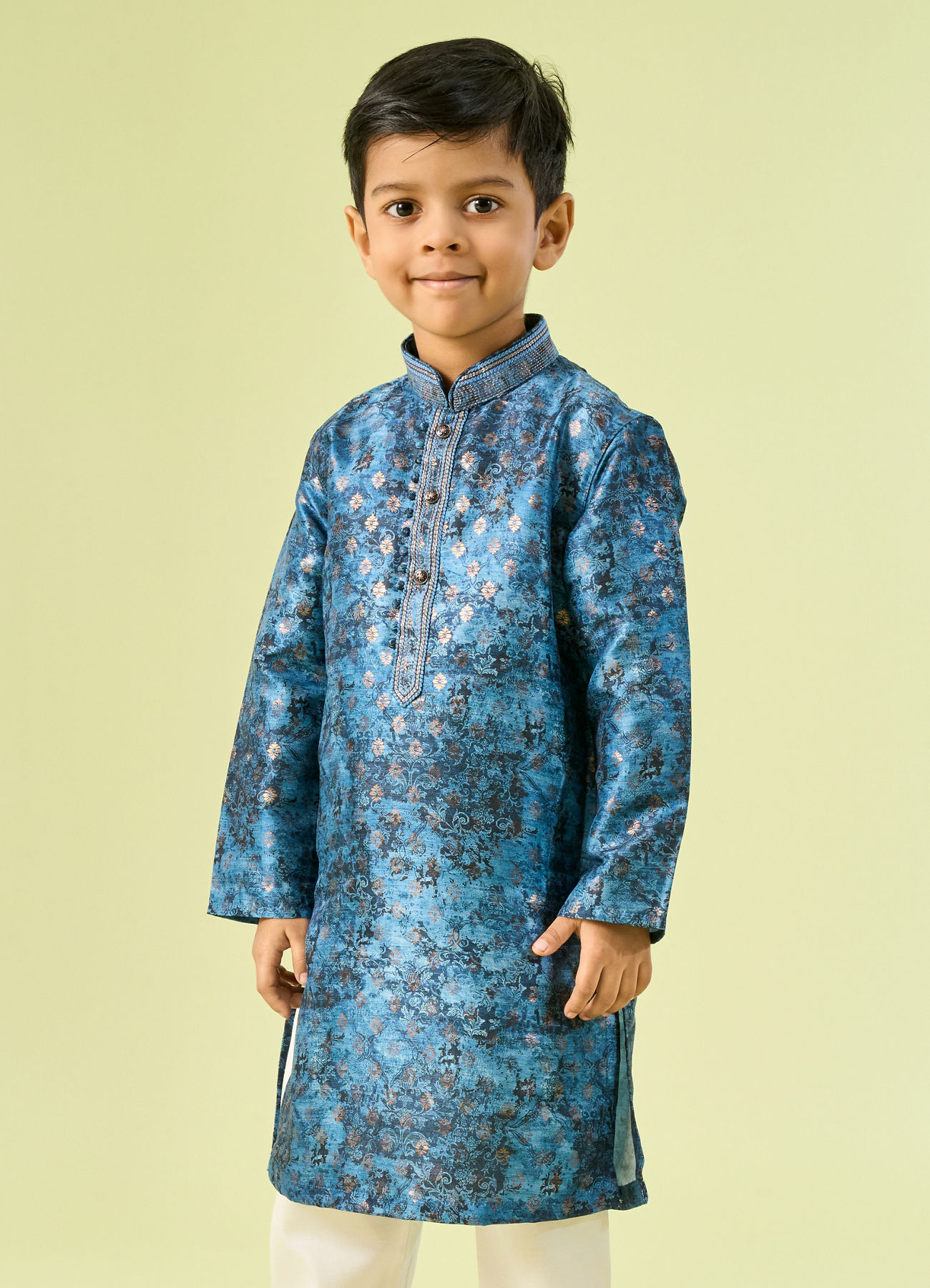 Manyavar Boys Opulent Blue Kurta Pajama Set