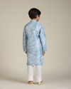 Manyavar Boys Boys Ice Blue Abstract Printed Kurta Set with Buta Pattern