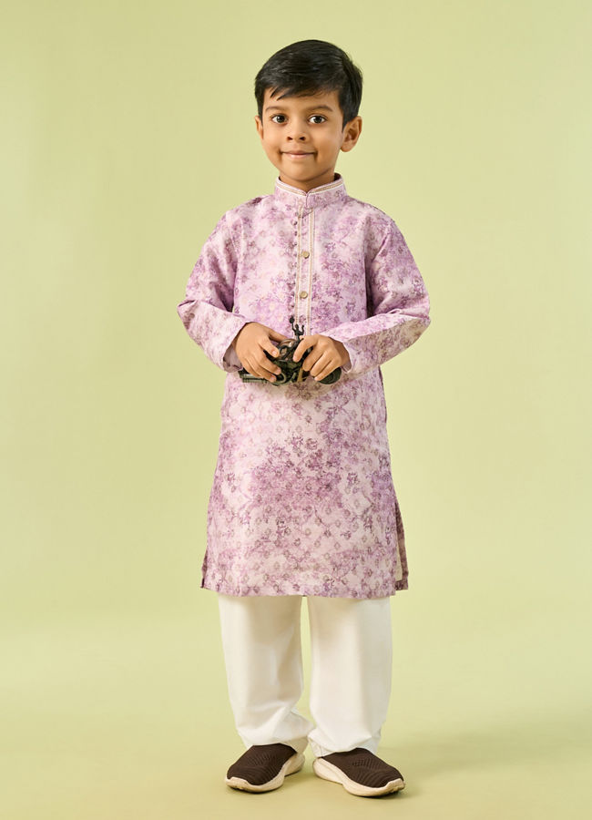 Manyavar Boys Lilac Kurta Pajama