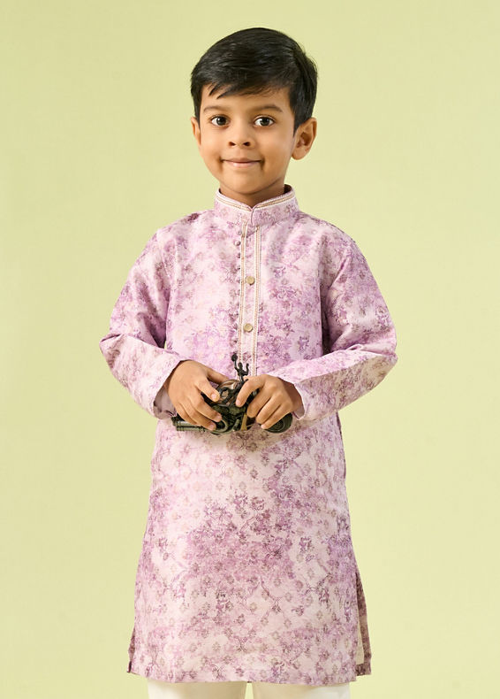 Manyavar Boys Lilac Kurta Pajama
