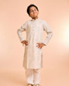 Manyavar Boys Prismatic Pista Green Kurta Pajama Set