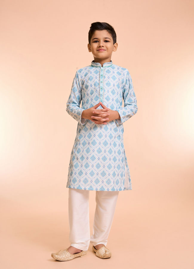 Manyavar Boys Sky Aura Kurta Pajama