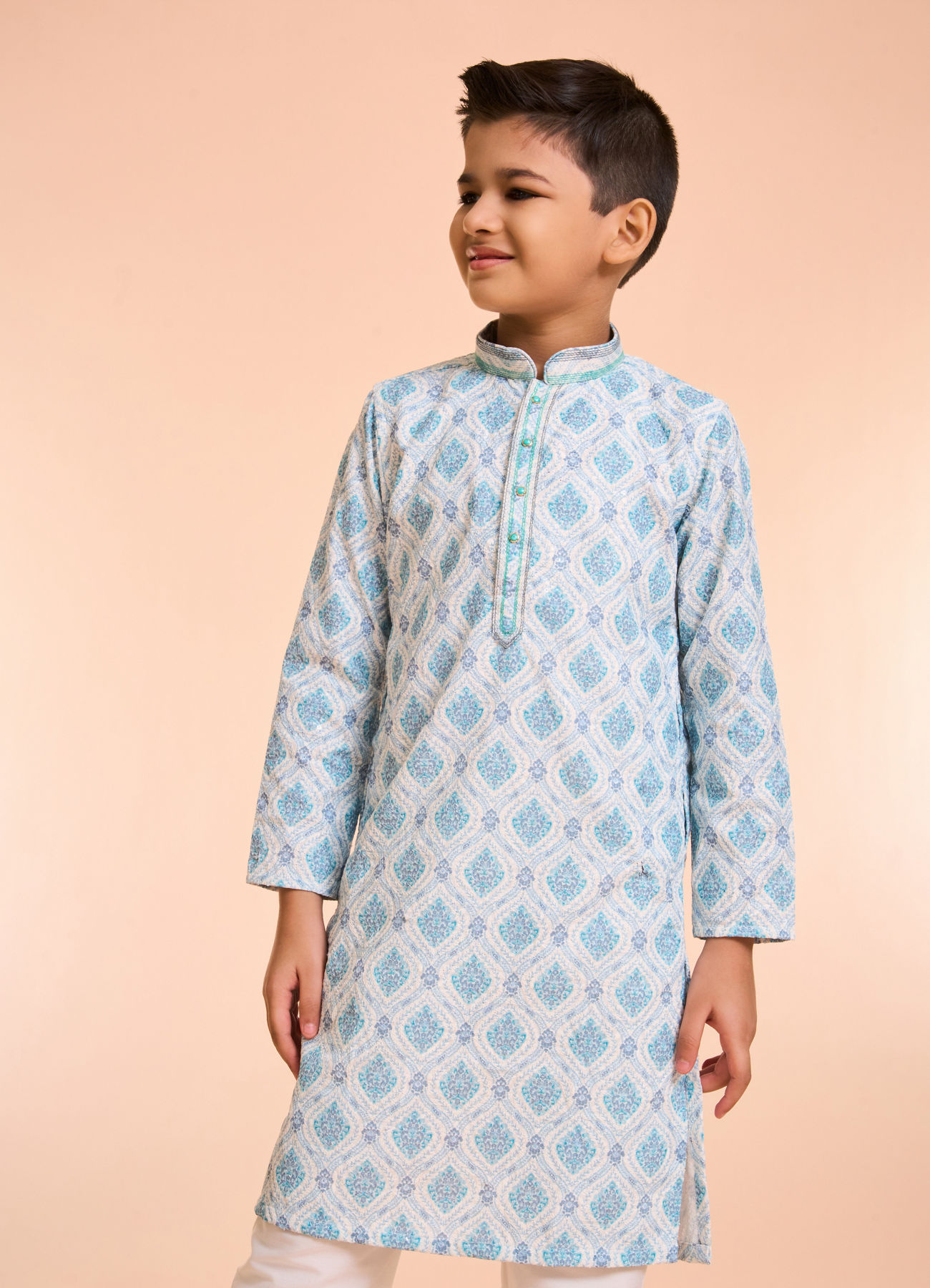 Manyavar Boys Sky Aura Kurta Pajama