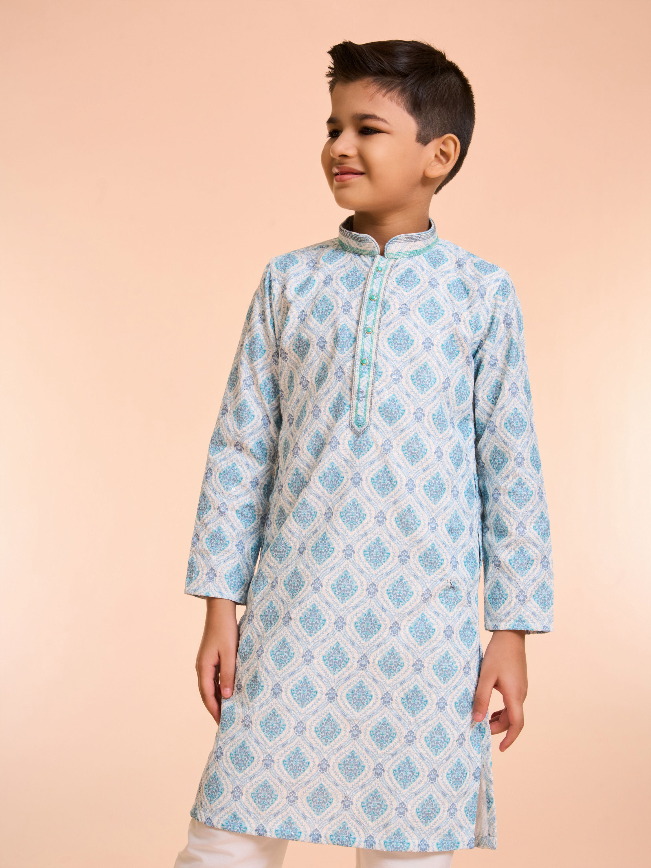 Manyavar Boys Sky Aura Kurta Pajama