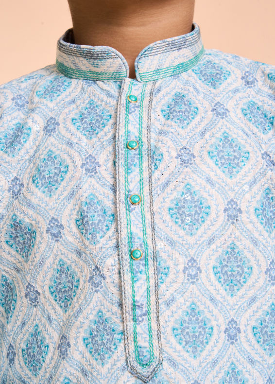 Manyavar Boys Sky Aura Kurta Pajama