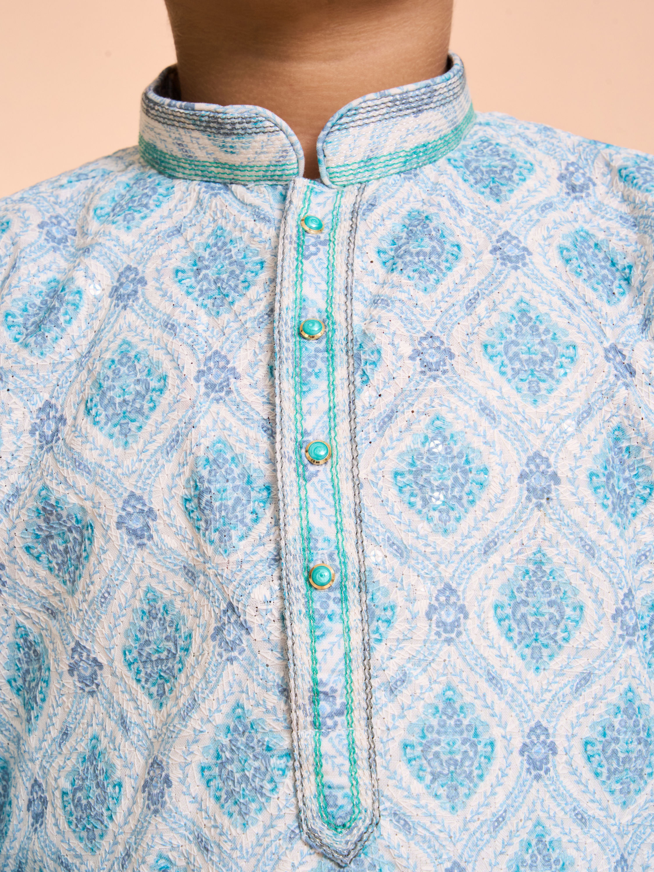 Manyavar Boys Sky Aura Kurta Pajama