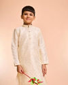 Manyavar Boys Charming Cream Kurta Pyjama