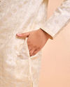 Manyavar Boys Charming Cream Art Silk Kurta Pyjama